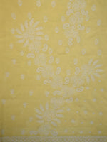 Load image into Gallery viewer, Seva Chikan Hand Embroidered Yellow Terivoil Cotton Lucknowi Chikankari Unstitched Suit Piece-SCL13012