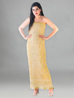 Load image into Gallery viewer, Seva Chikan Hand Embroidered Yellow Georgette Lucknowi Chikankari Unstitched Suit Piece-SCL1608