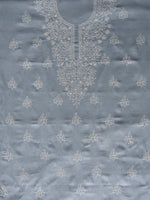 Load image into Gallery viewer, Seva Chikan Hand Embroidered Grey Cotton Lucknowi Chikankari Unstitched Suit Piece-SCL13064