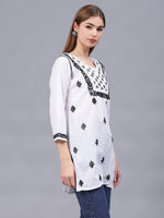 Load image into Gallery viewer, Seva Chikan Hand Embroidered Cotton Lucknowi Chikankari Top
