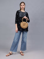 Load image into Gallery viewer, Seva Chikan Hand Embroidered Cotton Lucknowi Chikan Top