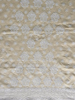 Load image into Gallery viewer, Seva Chikan Hand Embroidered Beige Cotton Lucknowi Chikankari Unstitched Suit Piece-SCL13085