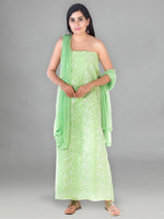 Load image into Gallery viewer, Seva Chikan Hand Embroidered Sea Green Cotton Lucknowi Chikankari Unstitched Suit Piece-SCL1391