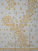 Load image into Gallery viewer, Seva Chikan Hand Embroidered Cream Terivoil Cotton Lucknowi Chikankari Unstitched Suit Piece-SCL13039