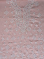 Load image into Gallery viewer, Seva Chikan Hand Embroidered Pink Cotton Lucknowi Chikankari Unstitched Suit Piece-SCL13050