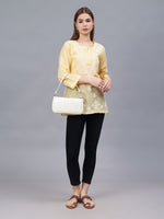 Load image into Gallery viewer, Seva Chikan Hand Embroidered Terivoil Cotton Lucknowi Chikan Top