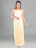 Load image into Gallery viewer, Seva Chikan Hand Embroidered Lemon Chanderi Lucknowi Chikankari Unstitched Suit Piece-SCL1713