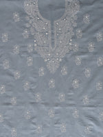 Load image into Gallery viewer, Seva Chikan Hand Embroidered Grey Cotton Lucknowi Chikankari Unstitched Suit Piece-SCL13056