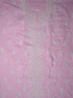 Load image into Gallery viewer, Seva Chikan Hand Embroidered Pink Terivoil Cotton Lucknowi Chikankari Unstitched Suit Piece-SCL13022