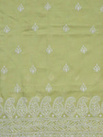 Load image into Gallery viewer, Seva Chikan Hand Embroidered Green Terivoil Cotton Lucknowi Chikankari Unstitched Suit Piece-SCL13029