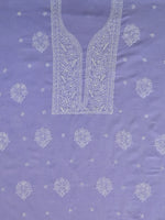 Load image into Gallery viewer, Seva Chikan Hand Embroidered Mauve Cotton Lucknowi Chikankari Unstitched Suit Piece-SCL13098