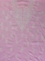 Load image into Gallery viewer, Seva Chikan Hand Embroidered Pink Cotton Lucknowi Chikankari Unstitched Suit Piece-SCL13060
