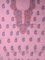 Load image into Gallery viewer, Seva Chikan Hand Embroidered Pink Cotton Lucknowi Chikankari Unstitched Suit Piece-SCL13107