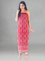 Load image into Gallery viewer, Seva Chikan Hand Embroidered Red Georgette Lucknowi Chikankari Unstitched Suit Piece-SCL1629