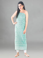 Load image into Gallery viewer, Seva Chikan Hand Embroidered Turquoise Georgette Lucknowi Chikankari Unstitched Suit Piece-SCL1609