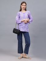 Load image into Gallery viewer, Seva Chikan Hand Embroidered Terivoil Cotton Lucknowi Chikan Top