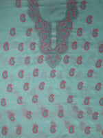 Load image into Gallery viewer, Seva Chikan Hand Embroidered Sea Green Cotton Lucknowi Chikankari Unstitched Suit Piece-SCL13108