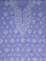 Load image into Gallery viewer, Seva Chikan Hand Embroidered Mauve Cotton Lucknowi Chikankari Unstitched Suit Piece-SCL13051