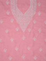 Load image into Gallery viewer, Seva Chikan Hand Embroidered Peach Terivoil Cotton Lucknowi Chikankari Unstitched Suit Piece-SCL13040