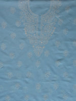 Load image into Gallery viewer, Seva Chikan Hand Embroidered Blue Cotton Lucknowi Chikankari Unstitched Suit Piece-SCL13062