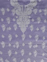 Load image into Gallery viewer, Seva Chikan Hand Embroidered Lavender Georgette Lucknowi Chikankari Unstitched Suit Piece-SCL13123