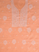 Load image into Gallery viewer, Seva Chikan Hand Embroidered Appricoat Peach Cotton Lucknowi Chikankari Unstitched Suit Piece-SCL13103