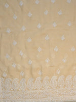 Load image into Gallery viewer, Seva Chikan Hand Embroidered Beige Terivoil Cotton Lucknowi Chikankari Unstitched Suit Piece-SCL13027