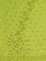 Load image into Gallery viewer, Seva Chikan Hand Embroidered Green Terivoil Cotton Lucknowi Chikankari Unstitched Suit Piece-SCL13001
