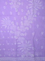 Load image into Gallery viewer, Seva Chikan Hand Embroidered Mauve Terivoil Cotton Lucknowi Chikankari Unstitched Suit Piece-SCL13009