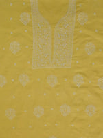 Load image into Gallery viewer, Seva Chikan Hand Embroidered Yellow Cotton Lucknowi Chikankari Unstitched Suit Piece-SCL13099