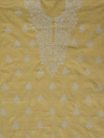 Load image into Gallery viewer, Seva Chikan Hand Embroidered Yellow Cotton Lucknowi Chikankari Unstitched Suit Piece-SCL13083