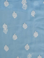 Load image into Gallery viewer, Seva Chikan Hand Embroidered Berry Blue Georgette Lucknowi Chikankari Unstitched Suit Piece-SCL13116