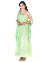 Load image into Gallery viewer, Seva Chikan Hand Embroidered Light Green Cotton Lucknowi Chikankari Unstitched Suit Piece-SCL1408