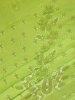 Load image into Gallery viewer, Seva Chikan Hand Embroidered Green Terivoil Cotton Lucknowi Chikankari Unstitched Suit Piece-SCL13001