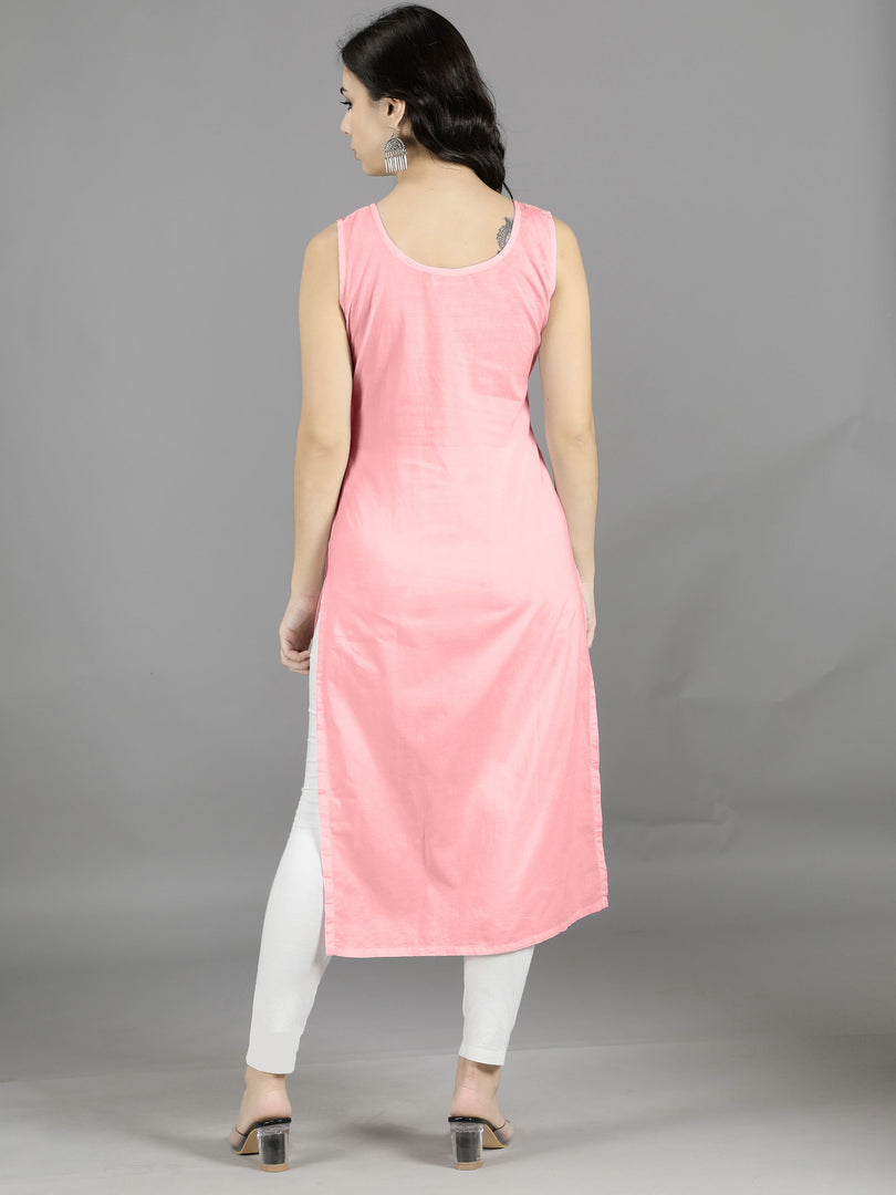 Seva Chikan Cotton Long Slips Combo of White (Pack of 2)