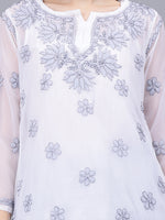 Load image into Gallery viewer, Seva Chikan Hand Embroidered Georgette Lucknowi Chikankari Top With Slip