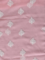 Load image into Gallery viewer, Seva Chikan Hand Embroidered Peach Georgette Lucknowi Chikankari Unstitched Suit Piece-SCL13120