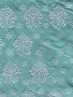 Load image into Gallery viewer, Seva Chikan Hand Embroidered Sea Green Cotton Lucknowi Chikankari Unstitched Suit Piece-SCL13087