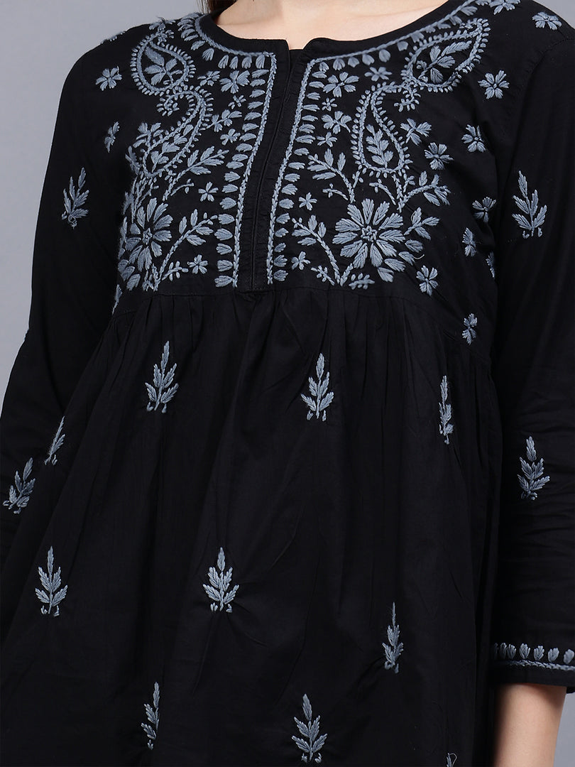 Seva Chikan Hand Embroidered Cotton Lucknowi Chikan Top