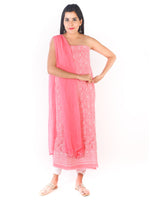 Load image into Gallery viewer, Seva Chikan Hand Embroidered Peach Cotton Lucknowi Chikan Unstitched Suit Piece-SCL1677