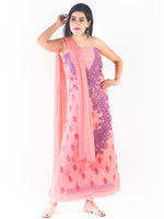 Load image into Gallery viewer, Seva Chikan Hand Embroidered purple Cotton Lucknowi Chikankari Unstitched Suit Piece-SCL1497