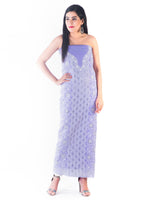 Load image into Gallery viewer, Seva Chikan Hand Embroidered Light Blue Georgette Lucknowi Chikankari Unstitched Suit Piece-SCL1603