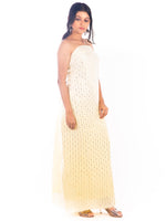 Load image into Gallery viewer, Seva Chikan Hand Embroidered Lemon Chanderi Lucknowi Chikankari Unstitched Suit Piece-SCL1713