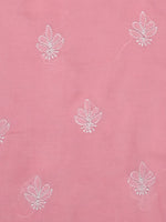 Load image into Gallery viewer, Seva Chikan Hand Embroidered Peach Terivoil Cotton Lucknowi Chikankari Unstitched Suit Piece-SCL13040