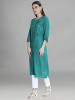 Load image into Gallery viewer, Seva Chikan Hand Embroidered Rayon Lucknowi Chikankari Kurta