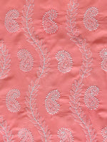 Load image into Gallery viewer, Seva Chikan Hand Embroidered Peach Cotton Lucknowi Chikankari Unstitched Suit Piece-SCL13091