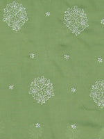 Load image into Gallery viewer, Seva Chikan Hand Embroidered Green Cotton Lucknowi Chikankari Unstitched Suit Piece-SCL13101