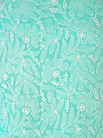 Load image into Gallery viewer, Seva Chikan Hand Embroidered Turquoise Cotton Lucknowi Chikankari Unstitched Suit Piece-SCL1678