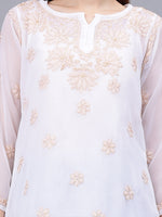 Load image into Gallery viewer, Seva Chikan Hand Embroidered Georgette Lucknowi Chikankari Top With Slip
