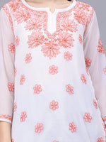 Load image into Gallery viewer, Seva Chikan Hand Embroidered Georgette Lucknowi Chikankari Top With Slip